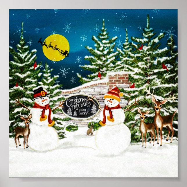 Póster Granja de árbol de nieve (Frente)