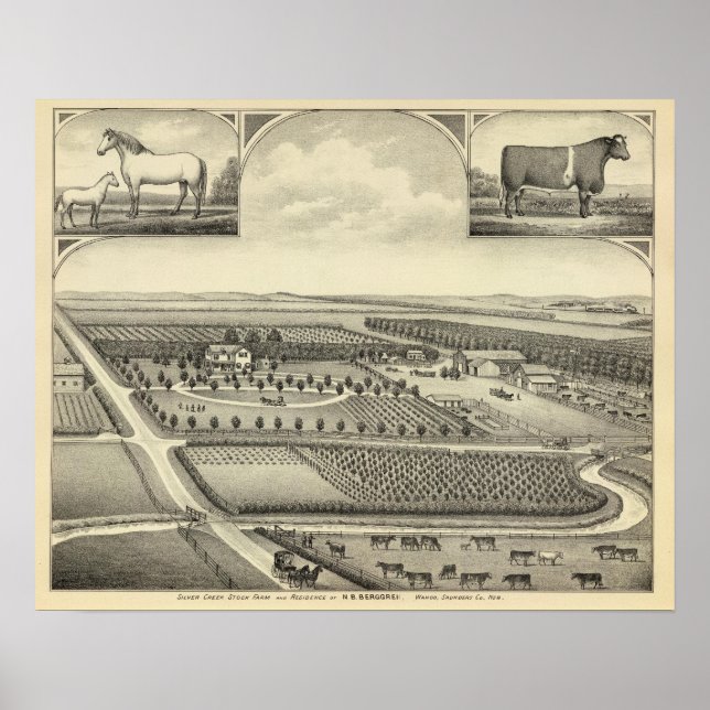 Póster Granja de Berggren, Nebraska (Frente)