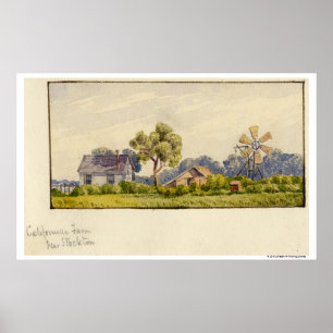 Póster Granja de California, cerca de Stockton