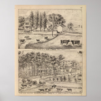 Póster Granja de ganado en Orwell Vermont
