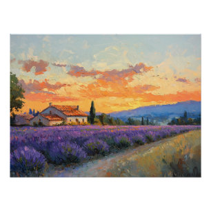 Póster Granja de lavanda en Provenza