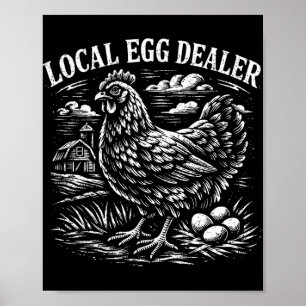 Póster Granja de pollos divertida de distribuidor de huev