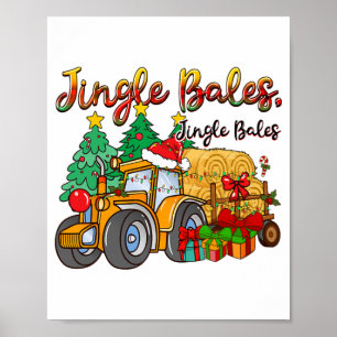 Póster Granja de Tractor de Les Campana Navidad Juego de
