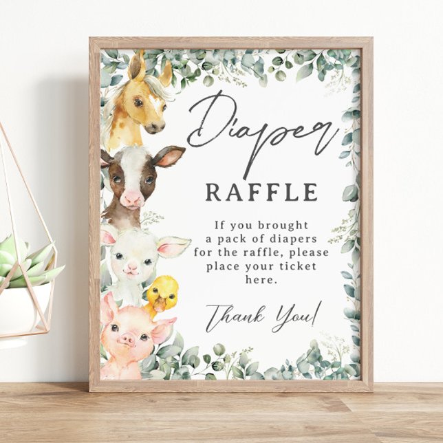 Póster Granja de vegetación rústica animales Diaper bebé  (Subido por el creador)