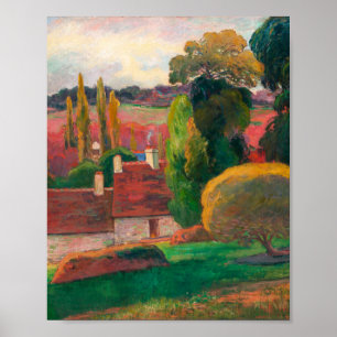 Póster Granja en Bretaña por Paul Gauguin