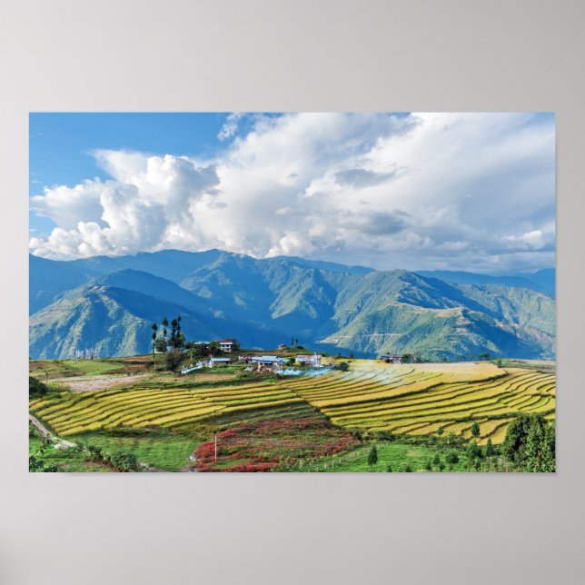 Póster Granja en las montañas orientales de Bután - Himal (Frente)