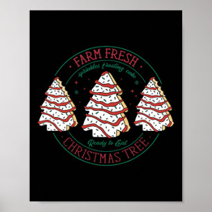 Póster Granja Fresca Árbol De Navidad Frosting Pastel De 