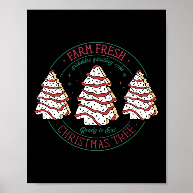 Póster Granja Fresca Árbol De Navidad Frosting Pastel De  (Frente)