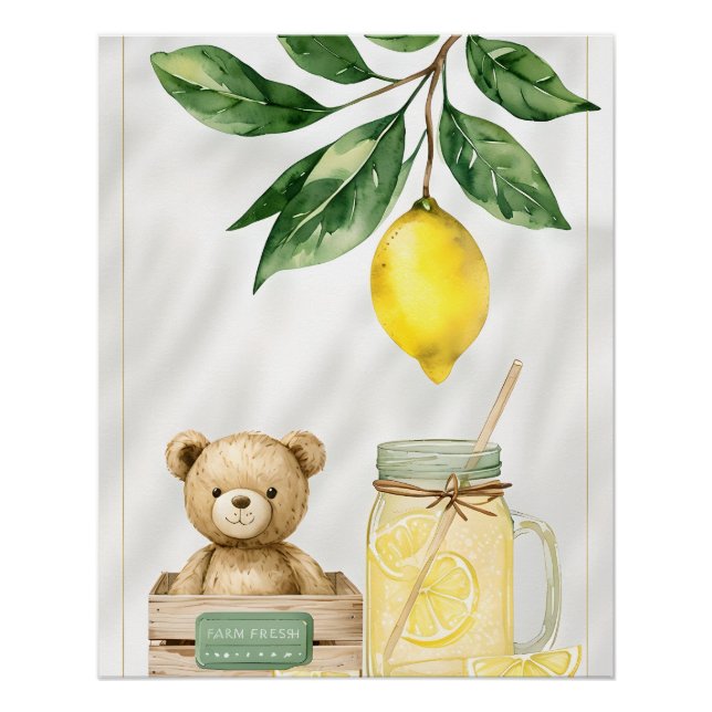 Póster Granja Fresca Lemon Baby Shower Wall Art (Anverso)