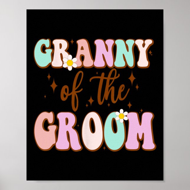 Póster Granja Groovy De La Ducha De Boda Groom De Gro (Frente)