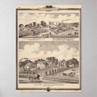 Póster Granja, residencias y tuberías