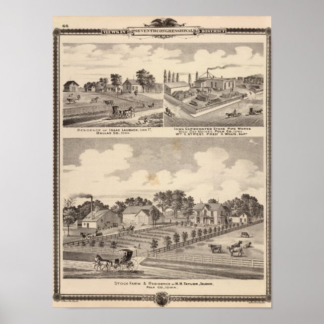Póster Granja, residencias y tuberías (Frente)
