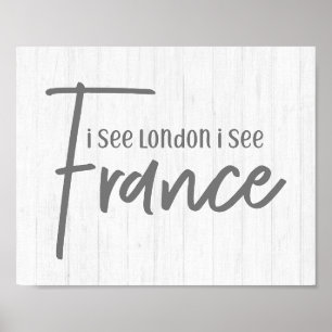 Póster Granja rústica veo Londres veo Francia Madera
