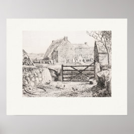 Póster Granja St Buryan Cornwall Eleanor Hughes Restrike