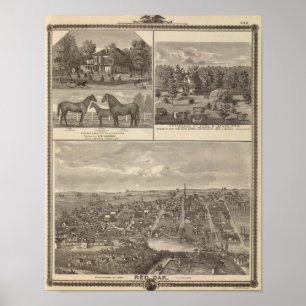 Póster Granja y residencia de roble rojo, Centro Tp