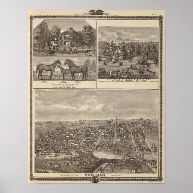 Póster Granja y residencia de roble rojo, Centro Tp (Frente)