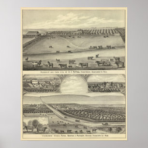 Póster Granjas del condado de Saunders, Nebraska