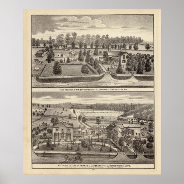 Póster Granjas y residencias de WR Blodgett & GC Daubner (Frente)