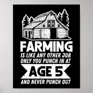 Póster Granjero Cultivando Con Golpear A Los 5 Años Y Nun