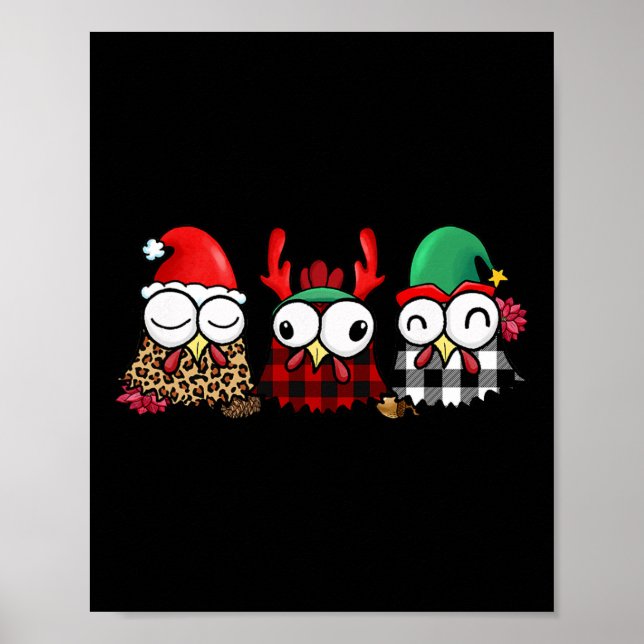 Póster Granjero De Pollos Divertido Para Navidades Famili (Frente)