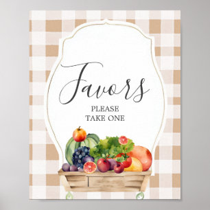 Póster Granjero de Verduras cultivadas localmente Baby Sh