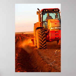 Póster Granjero Plantando Maíz con Tractor, Vaalkop 2