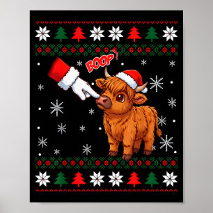 Póster Granjero Santa Divertido Mano Occidental Boop Navi