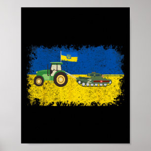 Póster Granjero ucraniano divertido roba meme de tanque M