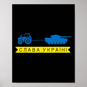 Póster Granjero Ucraniano Robando un Tanque Ruso con un T