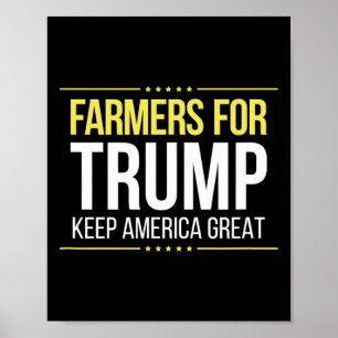 Póster Granjeros Por Trump - Mantener América Grande - 