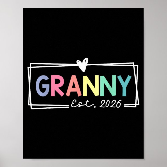 Póster Granny Est 2026 Promoted To Grandma 2026 For Grand (Frente)