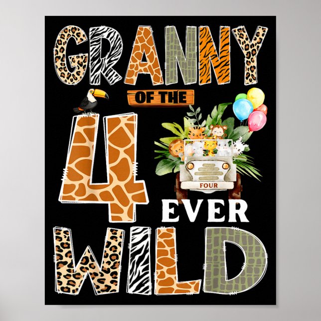 Póster Granny Of The Four Ever Wild Safari 4th Birthday B (Frente)