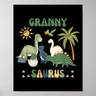 Póster Grannysaurus T Rex Dinosaur Granny Saurus Familia
