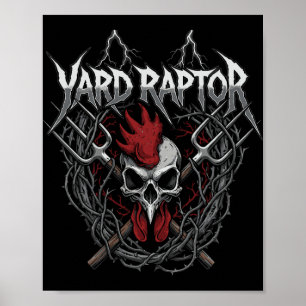 Póster Grano de pollo de patio de criador de aves rapaz c
