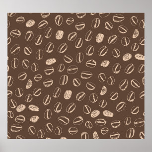 Póster Granos de café: Personalizado Doodle Vintage