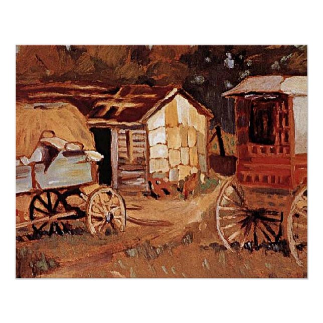 Póster Grant Wood - Los caballos (Anverso)