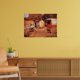 Póster Grant Wood - Los caballos