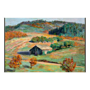 Póster Grant Wood - Paisaje de otoño temprano