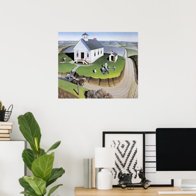 Póster Grant Wood's Arbor Day artwork (Oficina en casa)