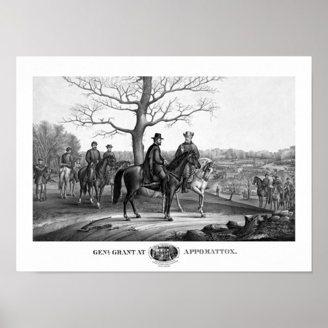 Póster Grant y Lee en Appomattox -- Guerra de Secesión (Frente)