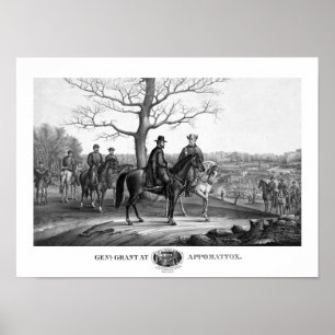Póster Grant y Lee en Appomattox -- Guerra de Secesión