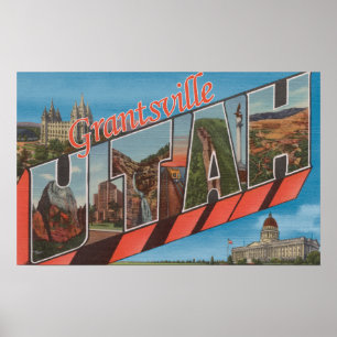 Póster Grantsville, Utah - Escenas de letras grandes