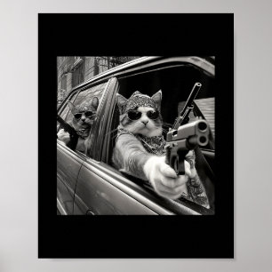 Póster Grap de papá, gato, gato, gato enganchado