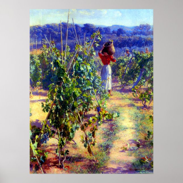 Póster Grape Harvesting Elin Danielson-Gambogi 1900 (Frente)
