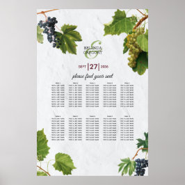 Póster Grapes Vineyard Greek Island Wedding Seating Chart