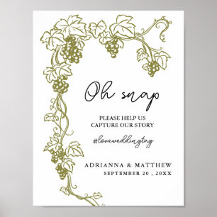 Póster Grapevine Elegant Vineyard   Rótulo Boda de Italia