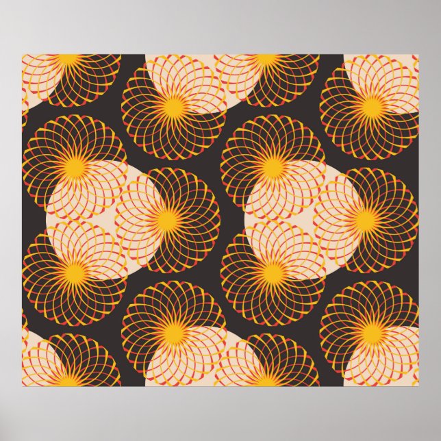 Póster graphic floral tracery grid seamless pattern in go (Frente)