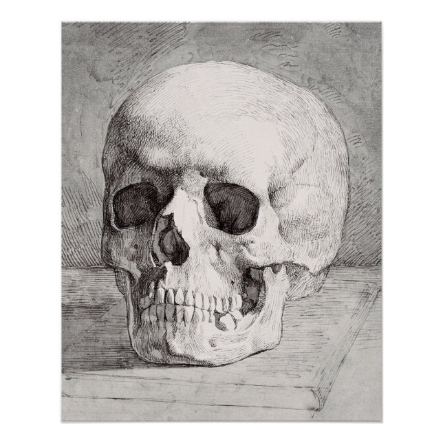 Póster Graphic Skull Art: Minimalist & Bold Ink Design (Anverso)