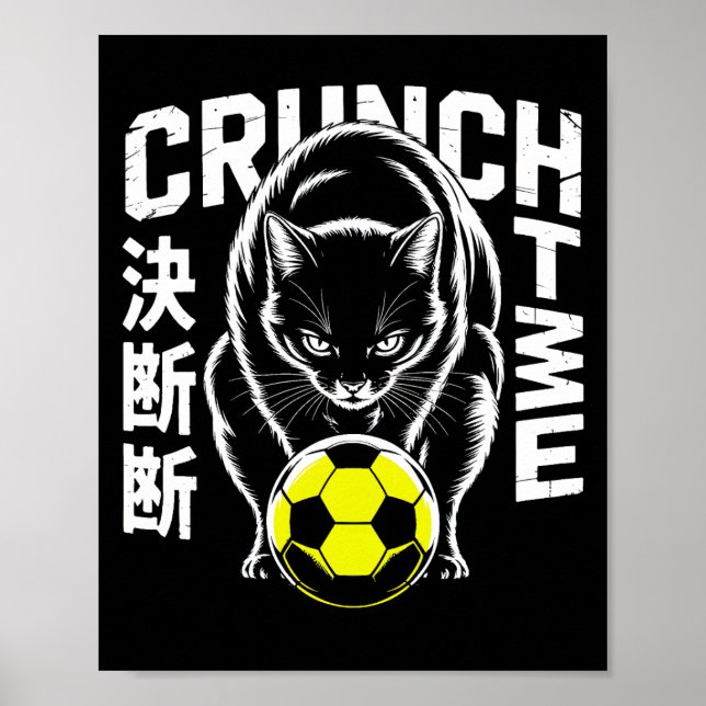 Póster Graphic Soccer Cat - Motivational Wall Art (Frente)