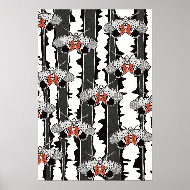 Póster Graphic Spotted Lanternfly Hand Drawn Art (Frente)